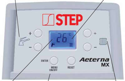 Display autodiagnosi della caldaia STEP AETERNA MX PN